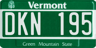 VT license plate DKN195