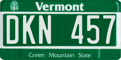 VT license plate DKN457