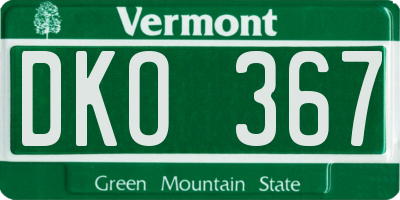 VT license plate DKO367