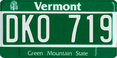 VT license plate DKO719