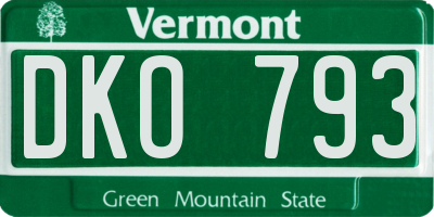 VT license plate DKO793