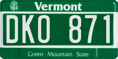 VT license plate DKO871