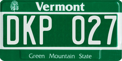 VT license plate DKP027