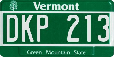 VT license plate DKP213