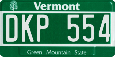 VT license plate DKP554