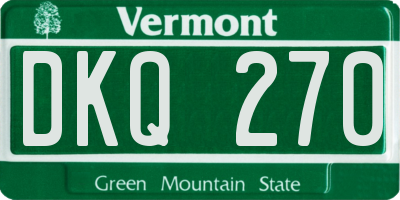 VT license plate DKQ270