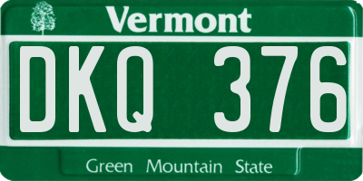 VT license plate DKQ376