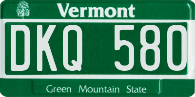 VT license plate DKQ580