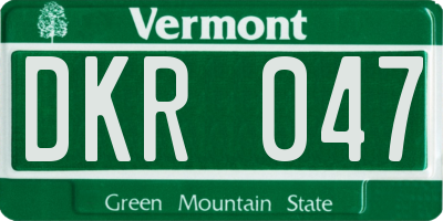 VT license plate DKR047