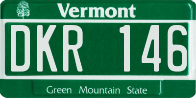 VT license plate DKR146