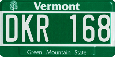 VT license plate DKR168