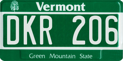VT license plate DKR206