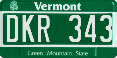 VT license plate DKR343