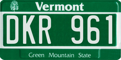 VT license plate DKR961