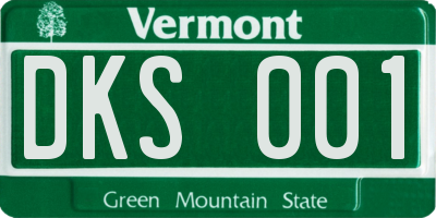 VT license plate DKS001