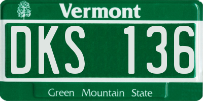 VT license plate DKS136