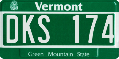 VT license plate DKS174