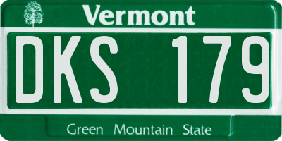 VT license plate DKS179