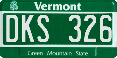 VT license plate DKS326