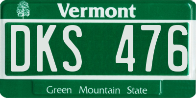 VT license plate DKS476