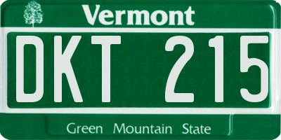 VT license plate DKT215