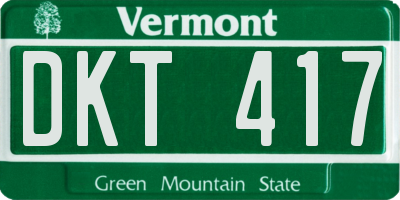 VT license plate DKT417