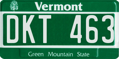 VT license plate DKT463