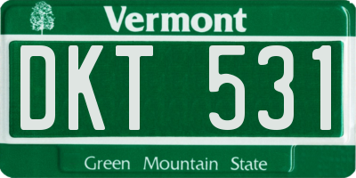 VT license plate DKT531