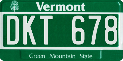 VT license plate DKT678
