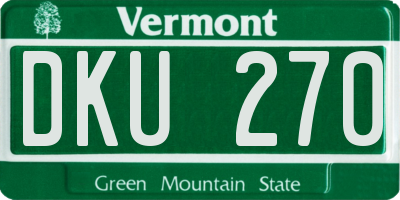 VT license plate DKU270