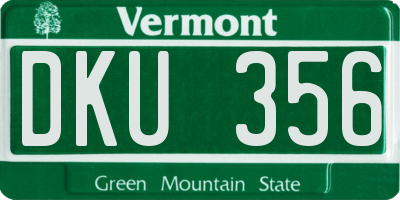 VT license plate DKU356
