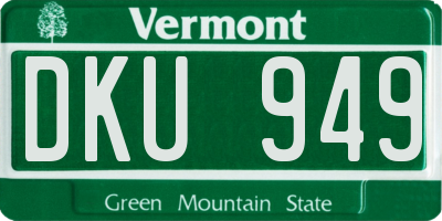 VT license plate DKU949