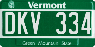 VT license plate DKV334