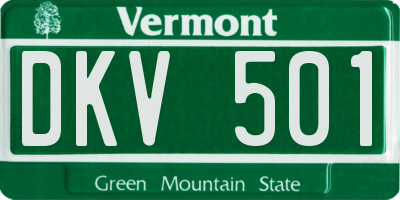 VT license plate DKV501