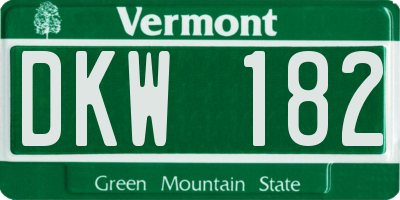 VT license plate DKW182