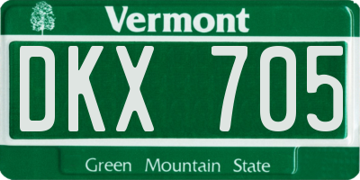 VT license plate DKX705