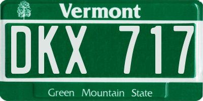 VT license plate DKX717