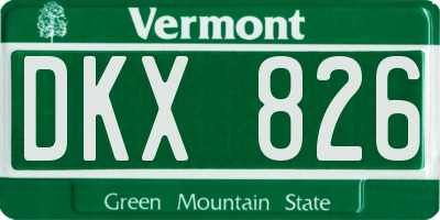 VT license plate DKX826