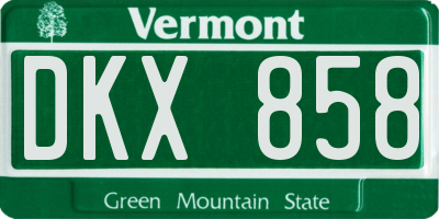 VT license plate DKX858