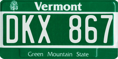 VT license plate DKX867