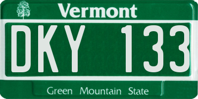 VT license plate DKY133