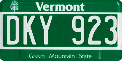 VT license plate DKY923