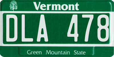 VT license plate DLA478