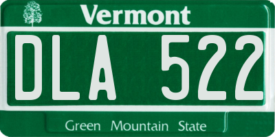 VT license plate DLA522