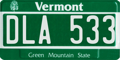 VT license plate DLA533