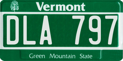 VT license plate DLA797
