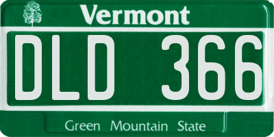 VT license plate DLD366