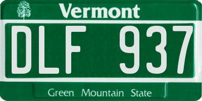 VT license plate DLF937