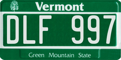 VT license plate DLF997