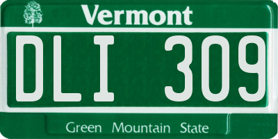 VT license plate DLI309